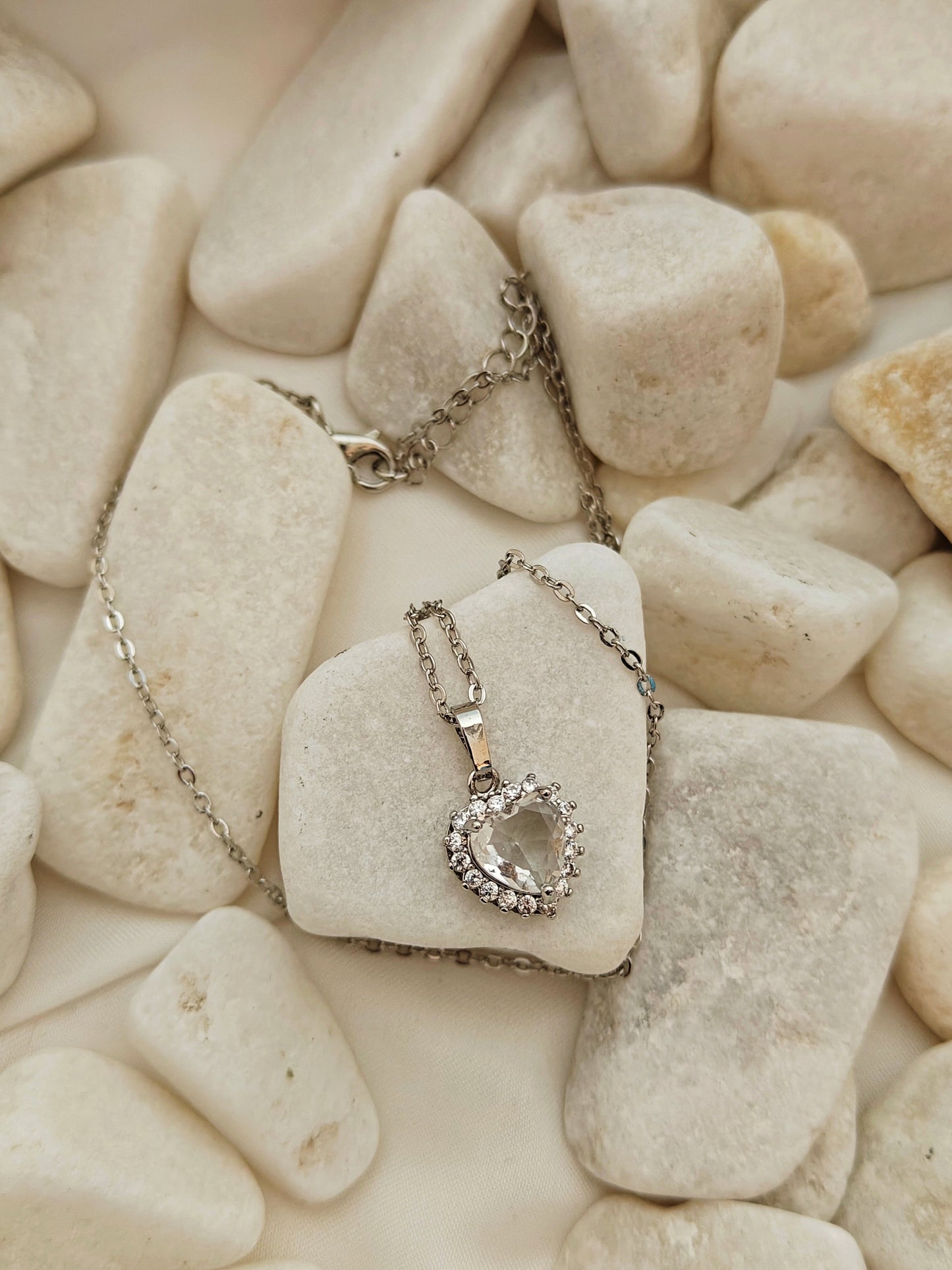 RHINESTONE LOVE PENDANT (STAINLESS STEEL)