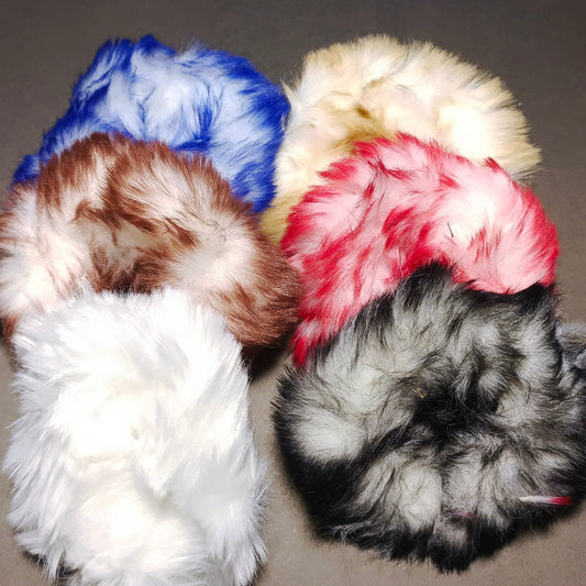 FUR HAIR TIES 5pc