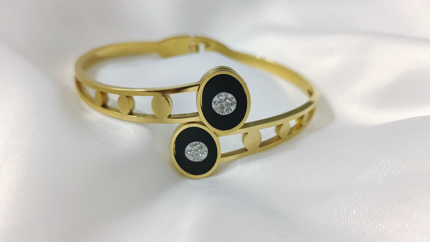 GOLDEN ECLIPSE DUAL CLOVER / BRACELET (STAINLESS STEEL)