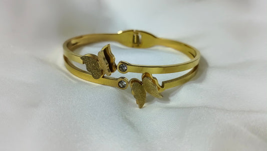 BUTTERFLY GOLD PLATED CLOVER / BRACELET (STAINLESS STEEL)