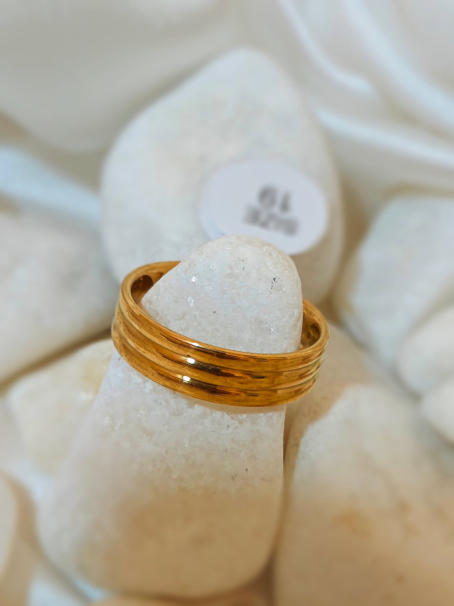 WIRES BAND GOLD PLATED STAINLESS STEEL RING